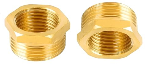 MiJunHD 2PCS Brass Reducer Connector | BSP Female Thread G 3/8 ≈ 15mm to Male Thread G 3/4 ≈ 26mm | Pipe Thread Reducing Joint Plumbing Adapter for Pipe Connection Converting