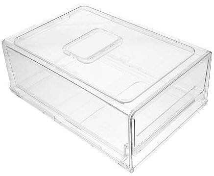 BEBEMOKO Contenedor De Almacenamiento Para Frigorífico Diseño De Cajón Organizador Apilable Alimentos Caja Refrigerador Transparente Para Verduras y Snacks Cocina y Despensa