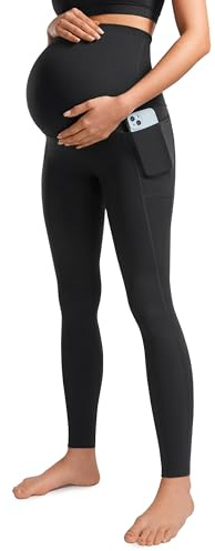 CRZ YOGA Butterluxe gravidleggings med fickor över magen 28 mjuka och aktiva yogabyxor för gravida Svart XL
