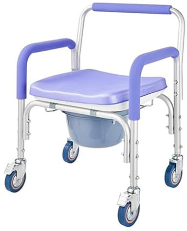 QJWM Toilettenstuhl Duschstuhl Fahrbar Nachtstuhl Mit Rollen Toilettenstühle Für Behinderte,Toilettenrollstuhl Für Ältere Und Behinderte D