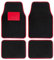 S SUMEX Alfombrillas de Moqueta Universales para Coche Alfombra con Talorena de Goma Borde Color Rojo Alfombrillas Antideslizantes y Lavables Delanteras 45x65cm Traseras 44x33cm