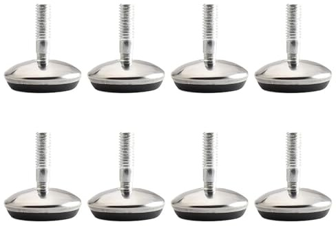 BORDSTRACT 8 Stück Nivellierfüße M6 verstellbar | Drehgelenk-Selbstnivellierfüße für Tische, Stühle, Schränke und Werkbänke. Heavy Duty.
