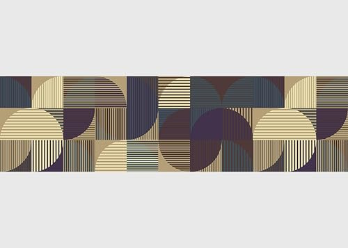 AG Design Bordura Autoadesiva Geometrica, AWB 8434 | Decorazione Impermeabile per Pareti, Mobili, Carte da Parati, Rivestimenti Murali e Porte, Pellicola | Larghezza 500 cm x Altezza 13,8 cm
