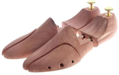 JTKSSCS Shoe Tree Twin Tube Red Wood Adjustable Shoe Shaper Men's Shoe Tree(EU 43 44)