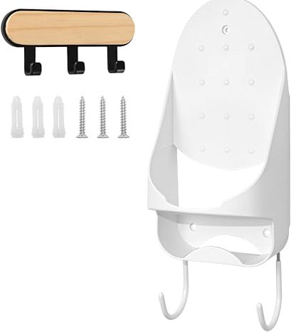 Ironing Board Hanger Wall Mount,Laundry Room Iron Board Holder Laundry Room Decor Organization,Electric Iron Holder Rack,Wall Mounted Ironing Board Hook (Large White)