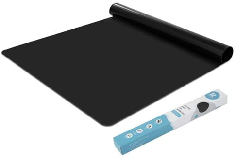 Tappetino grande in silicone, antiscivolo, resistente al calore, riutilizzabile, per alimenti, lavabile in lavastoviglie (nero, 1 mm di spessore, 40 x 60 cm)