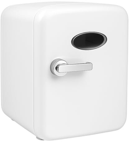 4L Portable Mini Fridge with UK Plug, Quiet Compact Small Refrigerator, AC/DC Cooler & Warmer for Skincare, Drinks, Food, Bedroom, Office, Car, Dorm, Travel