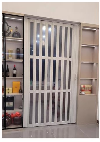 Interne weiße PVC-Falttür, Akkordeon-Tür, maßgefertigt für Zuhause, Büro und gewerbliche Räume, durch Schiebe-Design