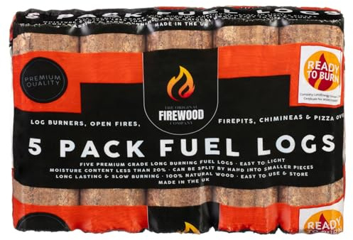 The Original Firewood Co Fuel Logs 5pk - Features: Premium Grade Long Burning Fuel Logs, Easy To Light, Ready To Burn, Moisture Content Less Than 20%, Can Be Split By Hand Into Smaller Pieces
