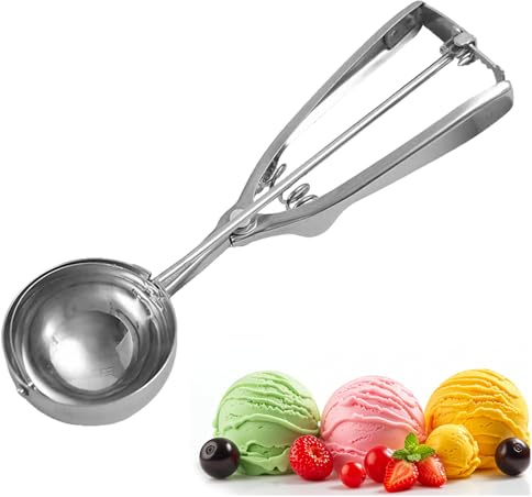 Ice Cream Scoops with Easy Trigger - Small Sized (4cm) 304 Stainless Steel Cookie Scoop for Meatballs, Mellon Balls, Mashed Potatoes and Muffins