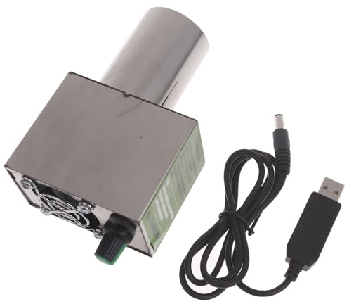Ventiladores USB de 5 V para barbacoa, ventilador de velocidad ajustable, ventilador de parrilla para arrancador de carbón, camping, acero inoxidable, con conducto de aire, estufa de carbón, fundición