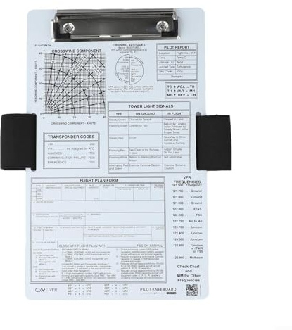 Planche à clip aviation pour pilotes, planche à genoux pour garder les cartes de vol organisées (VFR+A)