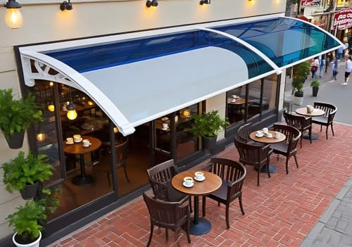 Moderne Aluminium Marquise De Exterieur Fenêtre,Auvent De Terrasse,Extérieur Porte D'entree Auvent,Polycarbonate Marquise Protection Contre Pluie Et Neige,Silencieux,Protection UV B,100×320cm