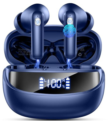 Nerunsa Bluetooth Kopfhörer, Kopfhörer Kabellos Bluetooth, 50 Std Spielzeit In Ear Kopfhörer mit 4 ENC Noise Cancelling Mics