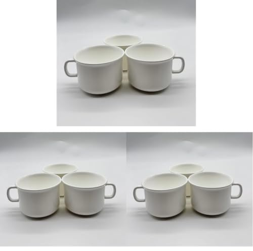 3 Stück Tasse 150 ml Kaffeetasse Kindertasse Campinggeschirr, aus Plastik Kunststoff, Mehrweg, Farbe weiß (Packung mit 3)