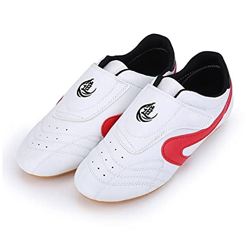 Genérico Zapatos De Taekwondo, Unisex Boxeo Kung Fu Tai Chi Deporte Gimnasia for Niños Adultos(Red,42 EU)