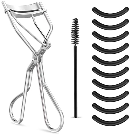 WLLHYF Eyelash Curler Kit,Beauty Eyelash Comb Universal Lash Curler,Silver