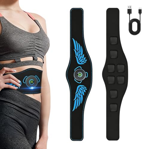 EMS Bauchmuskeltrainer Elektrisch mit 10 Modi & 39 Intensitätsstufen, EMS Gerät mit LCD-Display, USB Wiederaufladba, für Ganzkörper ABS/Bauch/Arm/Po Trainer
