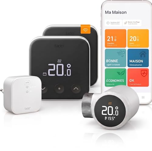 tado Termostato Inteligente X, Starter Kit, Termostato de radiador Inteligente X y Sensor de Temperatura inalámbrico X