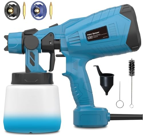 GGiking Pistola a spruzzo elettrica da 450 W con 2 ugelli e 3 spruzzi, ideale per recinzioni, capannoni, pareti, soffitti, mobili, armadi, giardino e molto altro ancora.