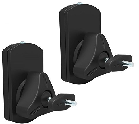RICOO Supporti Universali per Casse, LH038-B Altoparlanti da Parete, Supporti a muro per casse acustiche, Supporti per altoparlanti Orientabile e Inclinabile, 110x65x91mm, Set di 2, Nero