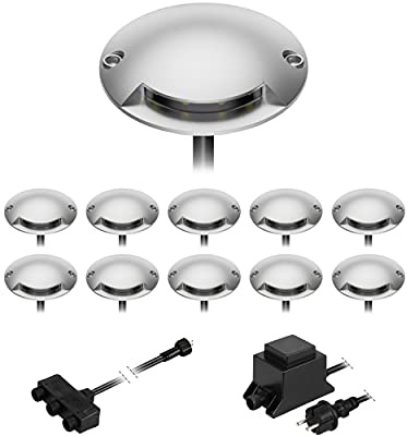 ledscom.de LED Boden-Aufbau-Leuchte Bunda, 1-flammig, für außen, befahrbar, warm-weiß, 11er Set