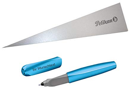 Pelikan Tintenroller Twist R457, Color Edition Frosted Blue, inkl. Laser-Gravur