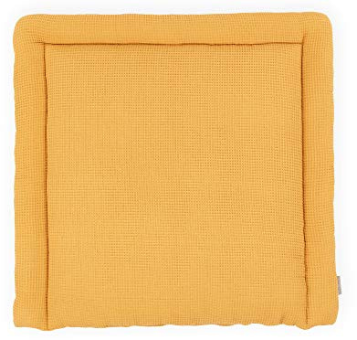 KraftKids Wickelauflage in Waffel Piqué mustard, Wickelunterlage 85x75 cm (BxT), Wickelkissen