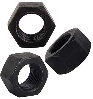 Yudesun Quincaillerie Fixations Écrous de Blocage Hexagonaux - Acier au Carbone Hexagonal Tête Fil Insert Contre Écrou Noir M18 x 1.5mm Pitch