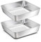 Homikit Quadratische Kuchenform, Edelstahl eckige Brownie Backform Auflaufform 2er-Set, 21 x 21 x 5 cm, Perfekt für Kuchen/Backen, Gesund & Ungiftig, Spülmaschinengeeignet, Nicht Geeignet für Airfryer
