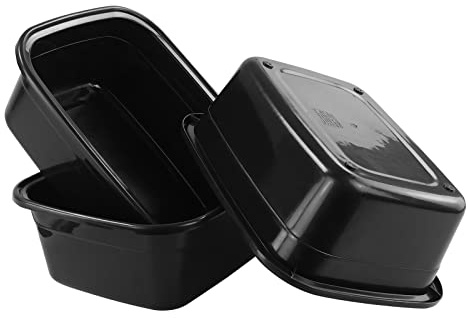 Sosody Set of 3 Large Plastic Washing Up Bowls Basins, 16 L | Black Plastic Sink Bowl, High-Temperature Resistance