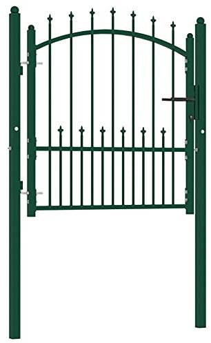 Tidyard Zauntor mit Spitzen Gartentor Hoftor Gartentür Gartenpforte Zauntür Hoftür Gartenzaun Tor Tür Pforte Metalltor Stahl Grün