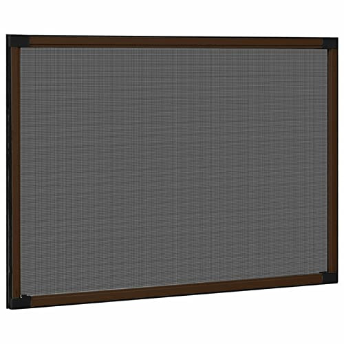 Tidyard Mosquitera Extensible para Ventana, 100-193 x 75 cm, Marco de Aluminio y Malla de Fibra de Vidrio con Recubrimiento de PVC, Color Marrón y Negro, para Ventana con Persiana Enrollable