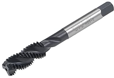 sourcing map Drallnut Gewindebohrer metrisches Maschinengewindebohrer HSS Nitrieren beschichtet Rundschaft mit Vierkantende H2 Toleranz M10 x 1,5