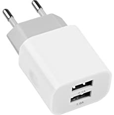 MUTTO Caricatore da parete universale da 5 V 2 A/10 W con 2 porte USB, compatibile con tutti i tipi di gadget e smartphone, bianco