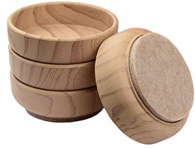 4 x Large 60mm Felt Castor Cups Furniture Cups for Wooden Floors