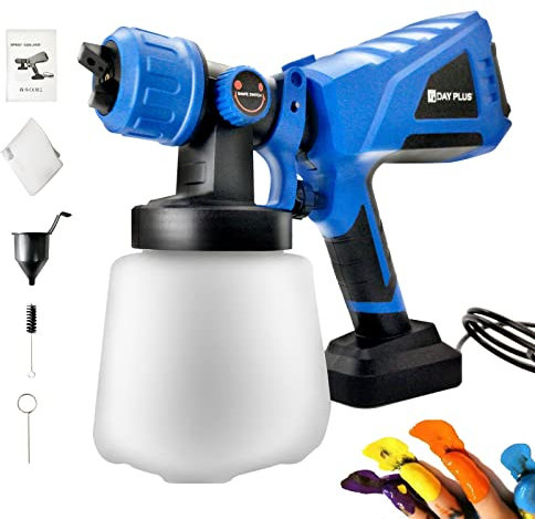 Sistema di spruzzo di vernice 550 W, pistola elettrica per verniciatura, 1000 mlmin, pistola elettrica a spruzzo con flusso d'aria e colore regolabile, contenitore da 800 ml, 100DINs, 3 modelli di