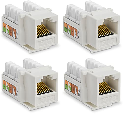 4X CAT6 Keystone RJ45 Modul Buchse 250 MHz werkzeuglos Kupplung Netzwerkkabel Einbaubuchse für Verlegekabel Patchpanel Netzwerkdose