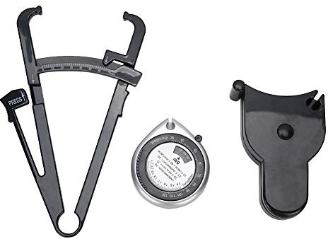 Body Fat Caliper Maßband und Taillenmesslineal, Körperfett Caliper und Maßband für Body BMI Wheel Calculator, Skinfold Test Set