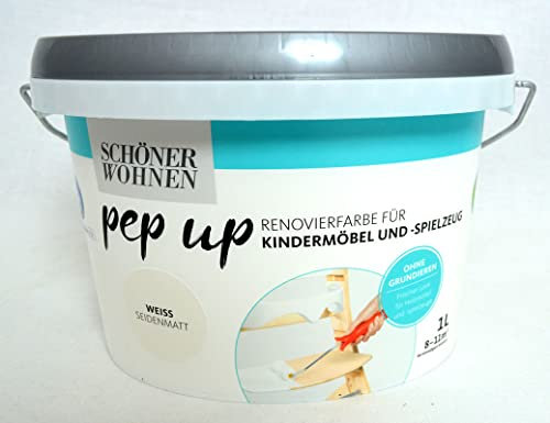 Schöner Wohnen PEP up Renovierfarbe für Kindermöbel und Spielzeug 1 l Weiss