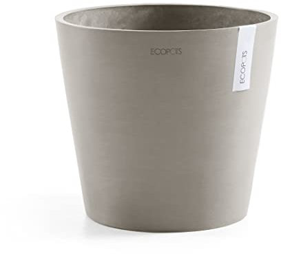 Ecopots Blumentopf Amsterdam Extra hoch Braun Grau - Durchmesser Ø 50 cm - 90 cm hoch rund groß - Pflanzentopf aus Recycling Kunststoff - schlanker hoher Übertopf modern für Indoor und Outdoor