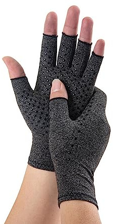 Novetec Guantes Artritis Sin Dedos Compresión Hombre Mujer Soporte Manos Alivio Artritis Reumatoide Osteoartritis Síndrome Raynaud Transpirables Lavables Máquina Escribir Conducir Trabajo 1 Par
