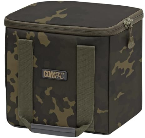 Korda Compac Utility Bag Dark Camouflage Pattern 24 x 24 x 20 cm - Versatile All-Round Fishing Bag for Accessories & Small Parts - Water-Repellent Universal Bag for Carp Fishing