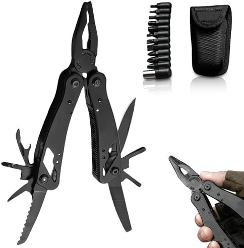 23 in 1 Multitool Werkzeug, Multitool Messer für Männer Multifunktionswerkzeug Messer Folding Multiwerkzeug Multifunktionszange mit 11 Schraubendreher&Aufbewahrungstasche