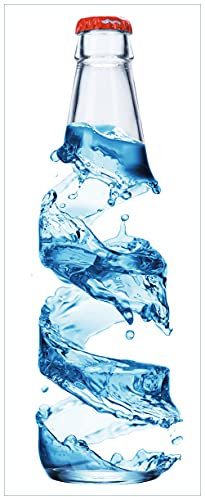 Wallario selbstklebendes Poster - Strudel in der Wasserflasche, Aufkleber in Premiumqualität, Klebefolie Größe: 50 x 125 cm