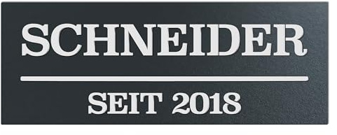 Westerwerk Premium Hausnummernschild aus hochwertigem Material. Personalisiertes Hausschild nach Wunsch. (30cm, Edelstahl in Anthrazit (RAL 7016))