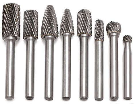 Metallfeilen for Stahl, mechanische Werkzeuge, Metall-Raspelfeilen-Set, Feile, 8 Stück/Set mit 6 mm–12 mm Hartmetall-Frässtift, Bohrer, CNC-Gravur, 1/4 Zoll Rotationsfeile, robuste Feile