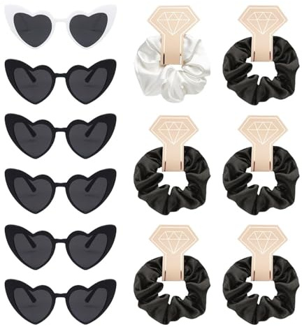 12-Teiliges Junggesellenabschieds-Set, Herzförmige Sonnenbrille, Team-Braut-Kopfschmuck, Party-Sonnenbrille, Junggesellenabschied-Foto-Requisiten, Geeignet Für Hochzeiten, Junggesellenabschiede