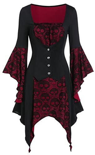 Abito Halloween Donna Strega Diavolo Travestimento Abiti Donna Halloween Suora Nero Angelo Masquerade Sexy Costumi Multicolore Gonna Adulto Vestito Zombie Vintage Sposa