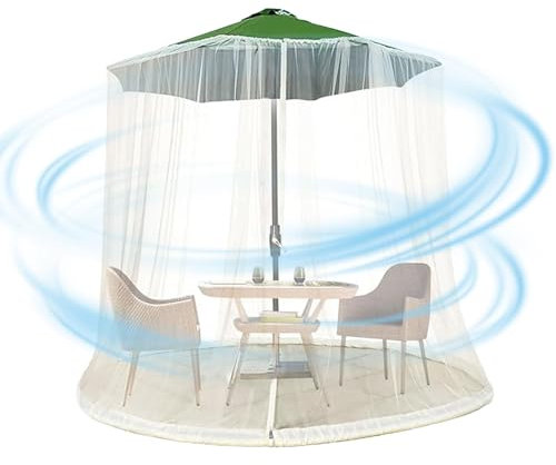 Zanzariera Per Ombrellone Da Giardino - Altezza E Diametro Regolabili Universale Per Ombrellone Da Giardino Per Esterni, Zanzariera Per Ombrellone Da Tavolo Con Cerniera